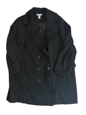H&M Plus Size: 24 Classic Black Double-Breasted Women's Trench Coat